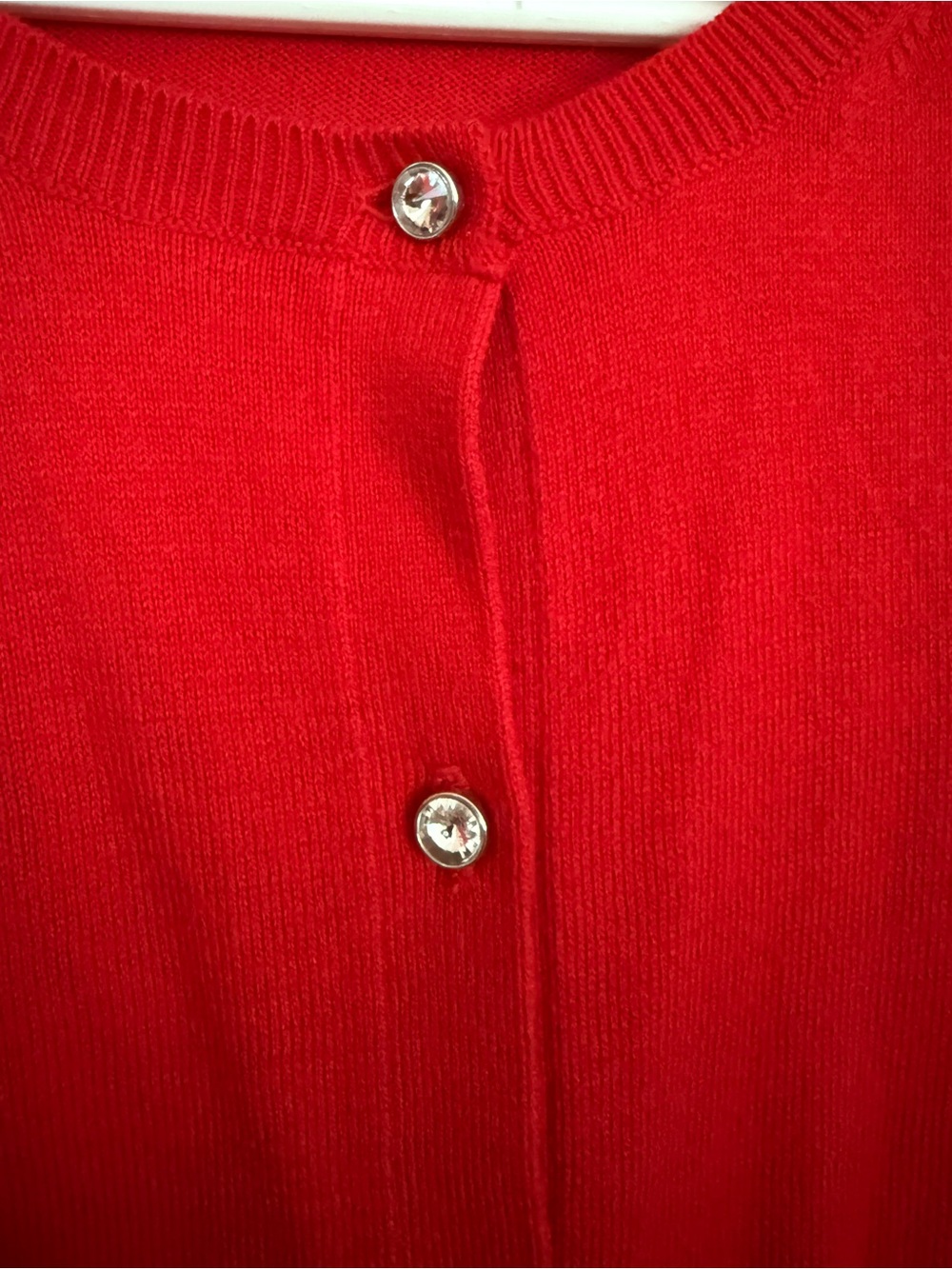 Ann Taylor Classic Button Cardigan - Red - Picture 7 of 8